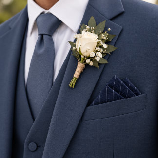 Navy Modern Pinstripe Pocket Square for Groom Bandana