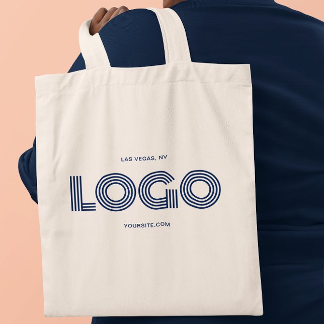 Navy Modern Rectangular Logo Promo Tote Bag (Navy Modern Rectangular Logo Promo Tote Bag)