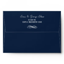Navy Modern Wedding Invitations Envelopes