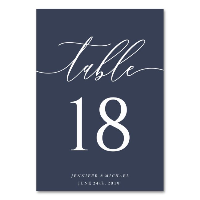 Navy Modernist Seat Place Table Number
