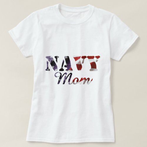 Navy Mom American Flag T_Shirt