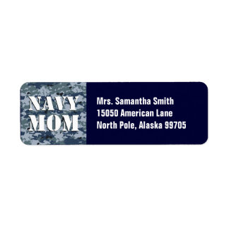 Navy Mom Blue Camouflage Label