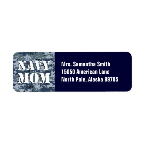 Navy Mom Blue Camouflage Label