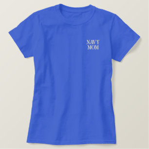 NAVY MOM Embroidered Shirt