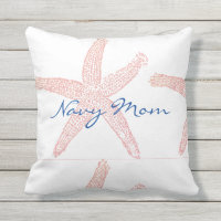 Navy Mom Gifts Starfish Nautical Beach Coral White