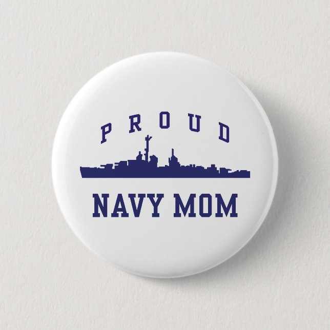 Navy Mom Pinback Button (Front)