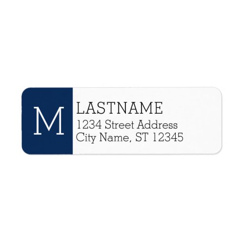 Navy Monogram and Custom Name _ Return Address Label