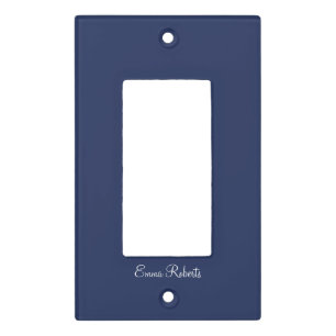 Navy Monogram Modern Wall Accent Light Switch Cover
