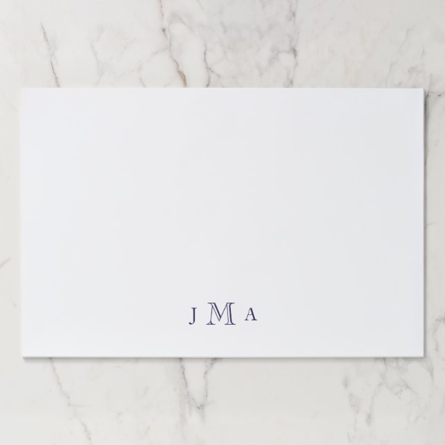 Navy Monogram Office Paper Pad (Front)