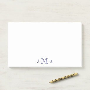 Navy Monogram Office Post-it Notes