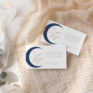 Navy Moon Baby Shower Diaper Raffle Ticket Enclosure Card