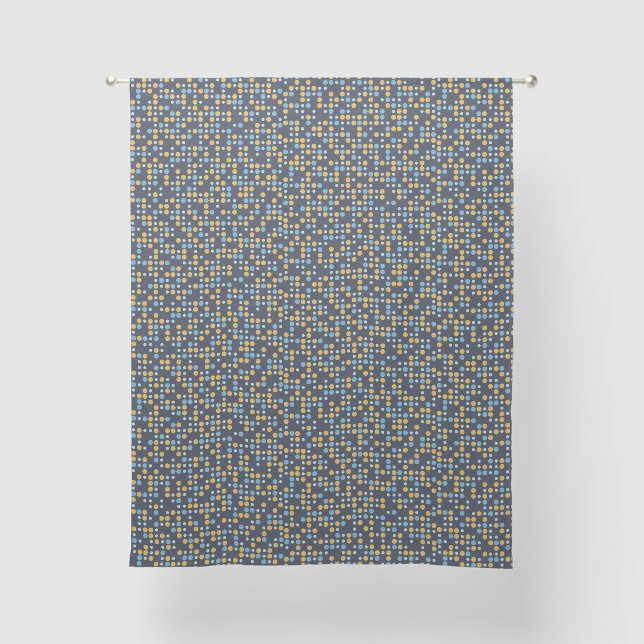 Navy Multi Polka Dot Sheer Curtains (Front)
