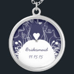 Navy Musical Wedding Bridesmaid Necklace<br><div class="desc">Keepsake Necklaces Choose either Silver Plated Gold Finish or Sterling Silver Unique Personalized Custom !st Christmas Gift Wedding Keepsake Wedding Party Necklaces - to change background color - click customize - click edit - choose last tool in drop down menu and choose from one of the colors shown or enter...</div>