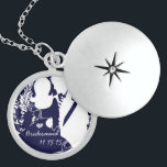 Navy Musical Wedding Bridesmaid Necklace<br><div class="desc">Keepsake Necklaces Choose either Silver Plated Gold Finish or Sterling Silver Unique 25th Anniversary Necklace or Personalized Custom 1st Christmas Gift Could Customize as Wedding Keepsake Wedding Party Necklaces Also - to change background color - click customize - click edit - choose last tool in drop down menu and choose...</div>