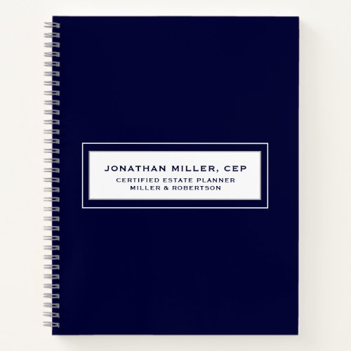 Navy Name Title Company Notebook