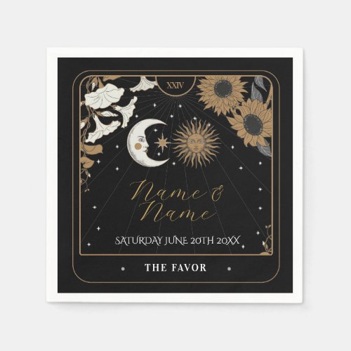 Navy Napkins Wedding Names Tarot Cards Sun Moon