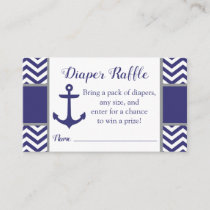 Navy Nautical Anchor Baby Shower Diaper Raffle Enclosure Card