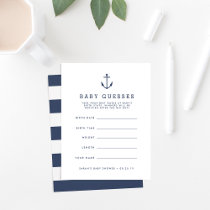 Navy Nautical Anchor Baby Shower Guessing Game