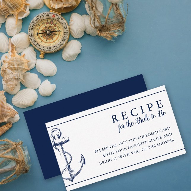 Navy Nautical Anchor Recipe for the Bride Enclosure Card (Creator Uploaded)