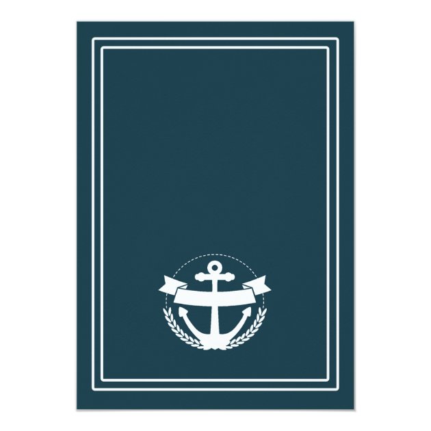 Navy Nautical Anchor Wedding Invitation