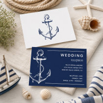 Navy Nautical Anchor Wedding Reception Enclosure Card