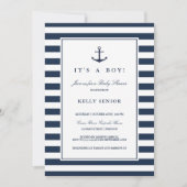 Navy Nautical Baby Shower Baby Boy Invitation (Front)