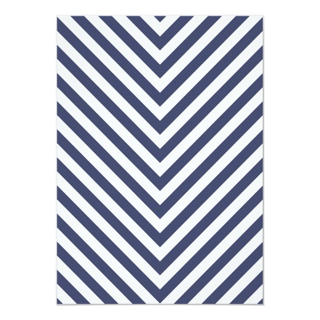 Navy Nautical Chevron Baby Shower Invitation