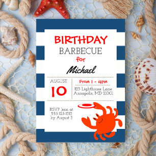 Navy Nautical Crab All Occasion Invitation