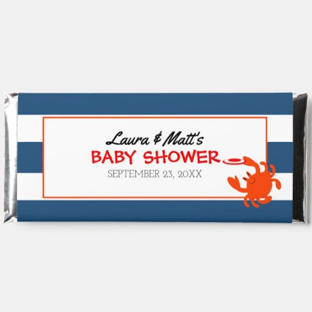 Navy Nautical Crab Baby Showe Favor Candy Wrappers Notepad (Creator Uploaded)