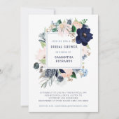Navy Nautical Floral and Stripes | Bridal Shower Invitation (Front)