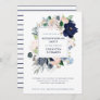 Navy Nautical Floral Stripe | Housewarming Party Invitation