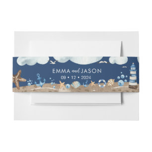 Navy Nautical Invitation Belly Band