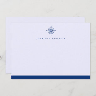 Navy Nautical Maritime Compass Correspondence Note Card