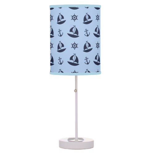 Navy Nautical Sailboat Anchor Baby Boy Nursery  Table Lamp