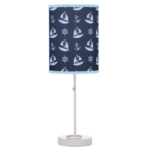 Navy Nautical Sailboat Anchor Baby Boy Nursery  Table Lamp