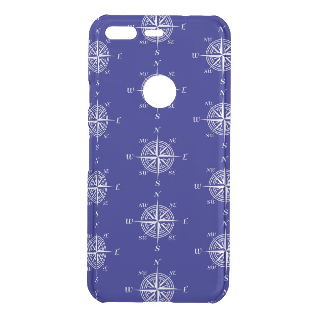 Navy Nautical Sailing Compass Uncommon Google Pixel Case (Back)