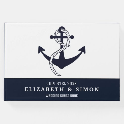 Navy Nautical Sailing Themed Wedding Guest Book