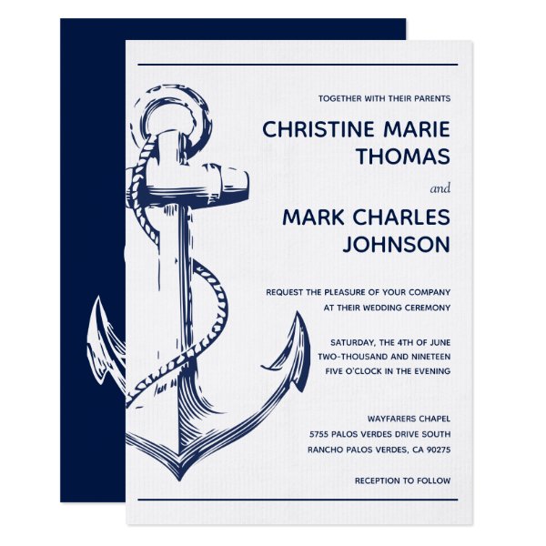 256932485327179671 Navy Nautical Sketch Anchor Wedding Invitation