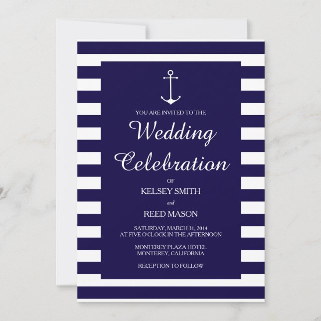 Navy Nautical : Wedding Invitations (Front)