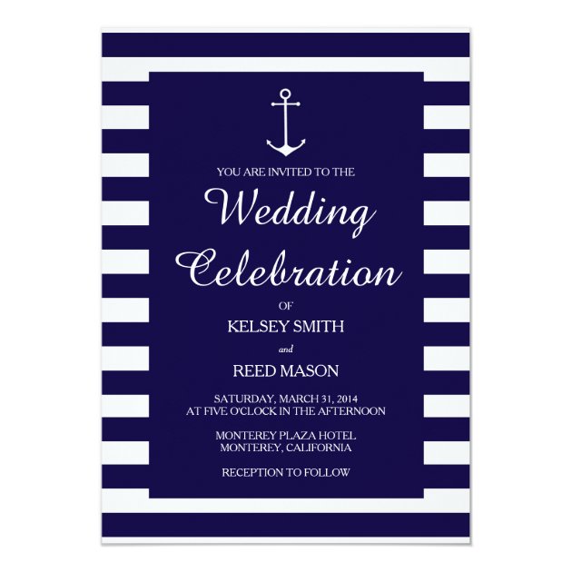 Navy Nautical : Wedding Invitations