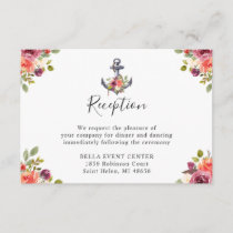 Navy Nautical Wedding Reception Enclosure Card