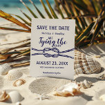 Navy Nautical Wedding Save the Date Card<br><div class="desc">Modern nautical wedding save the date card with a clean,  minimalist look,  featuring the classic navy and white colors,  an easy-to-use template for personalization. Perfect for marines,  saliors,  yacht club,  boat,  beach sided or summer weddings.</div>