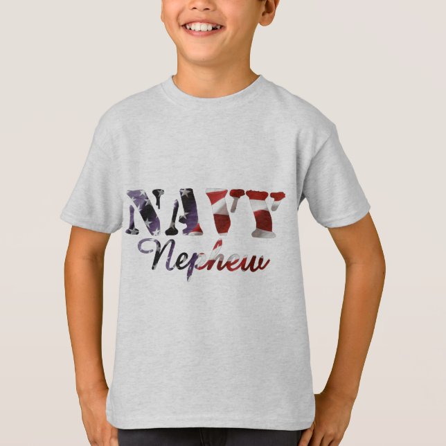 Navy Nephew American Flag T-Shirt (Front)