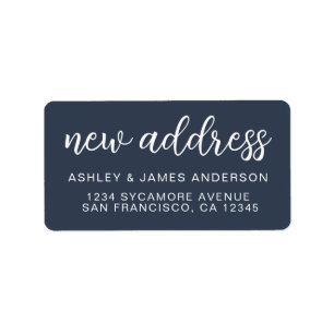 Navy New Address Announcement Seal Label