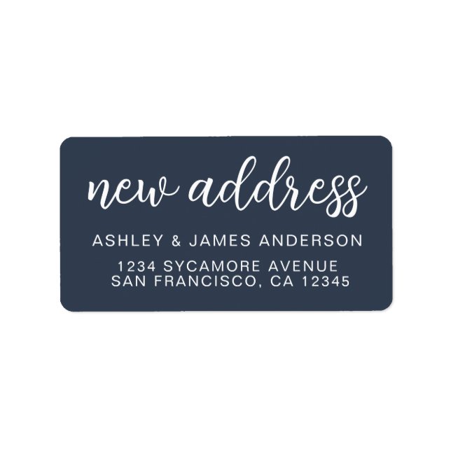 Navy New Address Announcement Seal Label (Front)