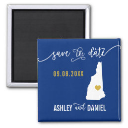Navy New Hampshire Wedding Save the Date Map Magnet