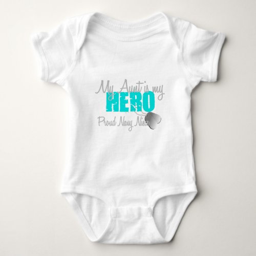 Navy Niece Hero Aunt Baby Bodysuit