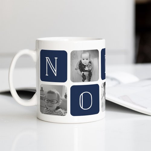 Navy  NONNO Grandfather Photo Collage Coffee Mug