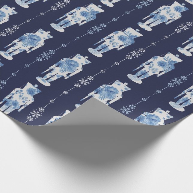 Navy Nutcracker Wrapping Paper (Corner)