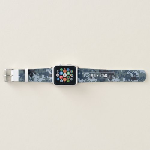 Navy NWU Camouflage Customizable Apple Watch Band